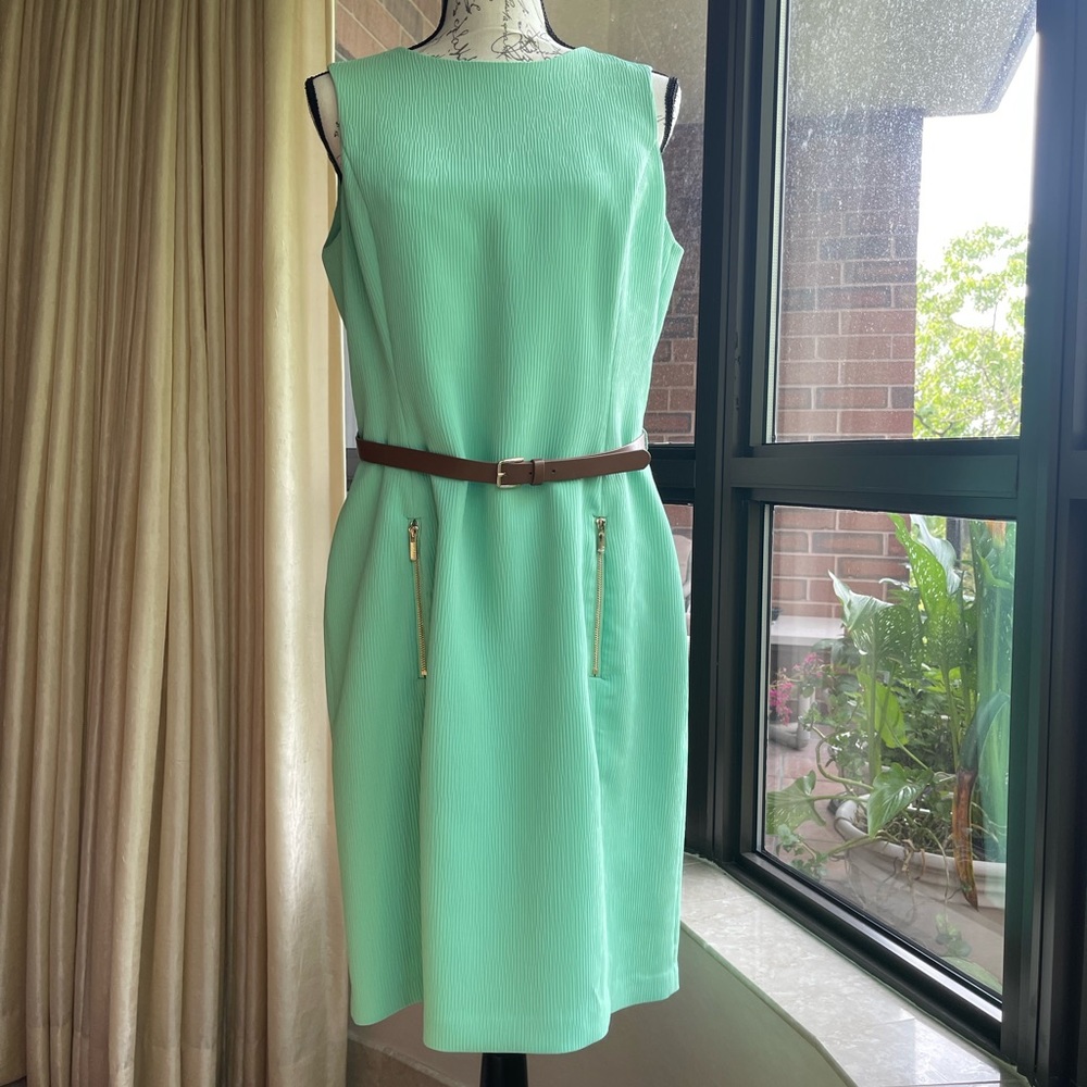 Anne Kline lined dress with belt size 12 new without tags